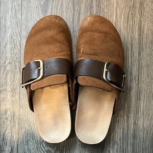 Old Navy- Brown Suede Slip-On Sandals